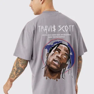 Travis Scott Men Oversized Printed T-Shirt