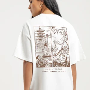 Majestic View Women Oversized Printed T-Shirt