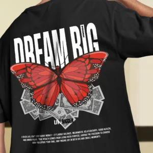Dream Big Men Printed Oversized T-Shirt